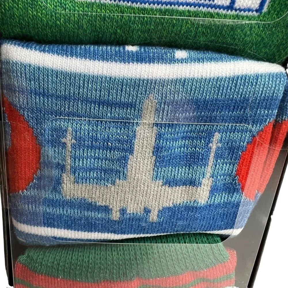 Disney Star Wars Men's Crew Socks 3 Pack Shoe Size 8-12 Bioworld Christmas Theme - Picture 5 of 12